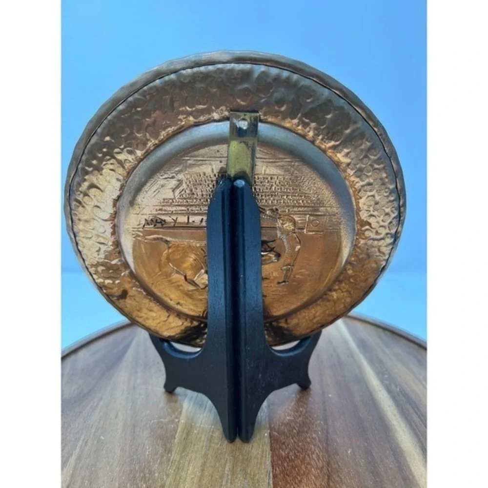 Vintage Mexican Bullfighter Copper Plate Wall Decor Art 7‎ Inch Round